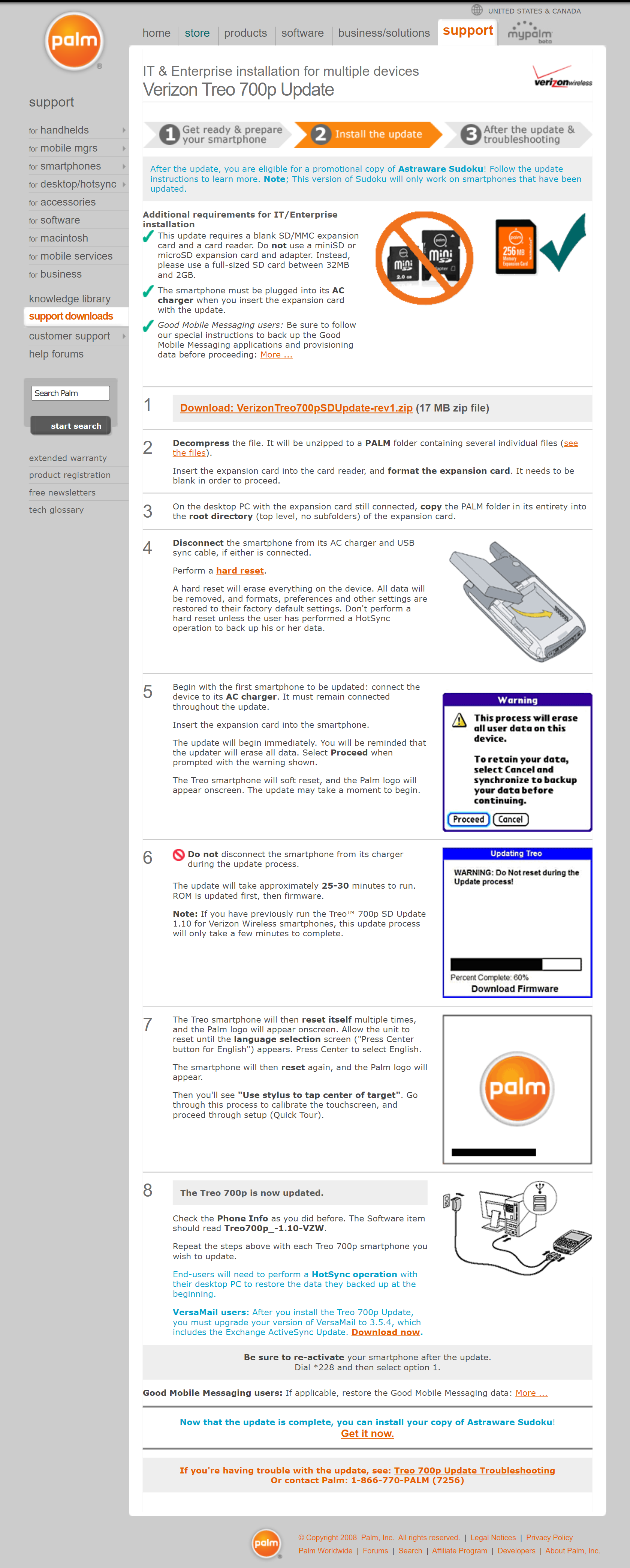 Treo 700p Software Update