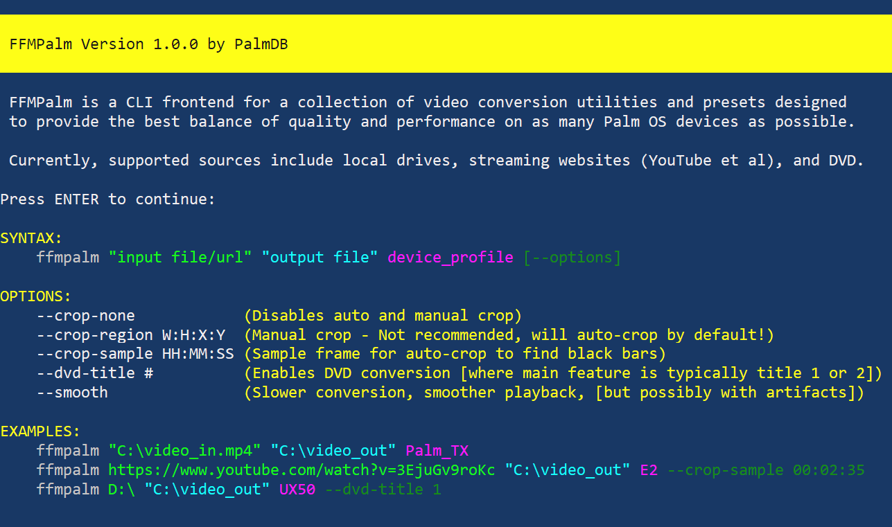 FFMPalm - Universal Video Converter
